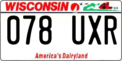 WI license plate 078UXR