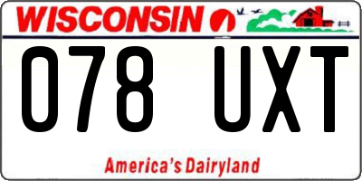 WI license plate 078UXT