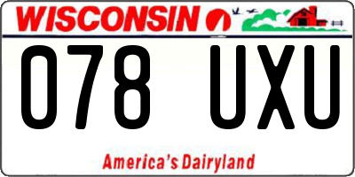 WI license plate 078UXU