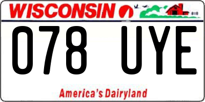 WI license plate 078UYE