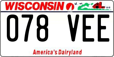 WI license plate 078VEE