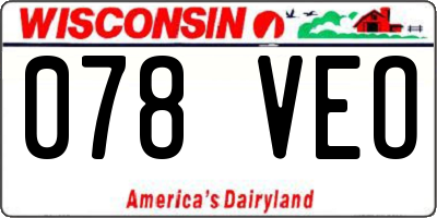WI license plate 078VEO