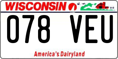 WI license plate 078VEU