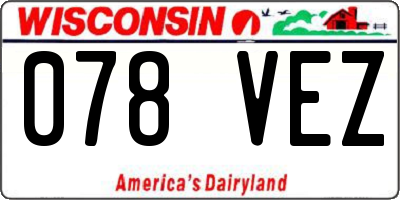 WI license plate 078VEZ