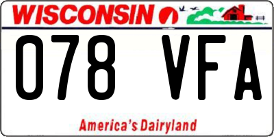 WI license plate 078VFA