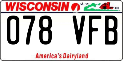 WI license plate 078VFB