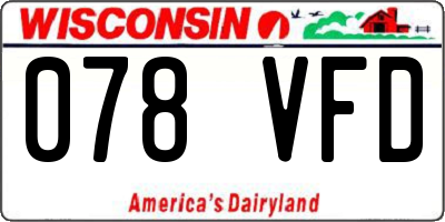 WI license plate 078VFD