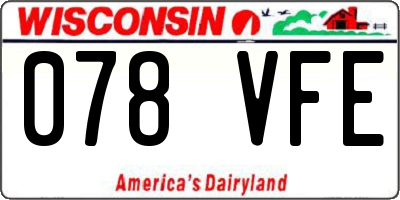 WI license plate 078VFE