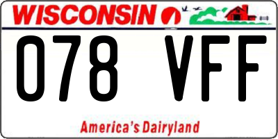 WI license plate 078VFF