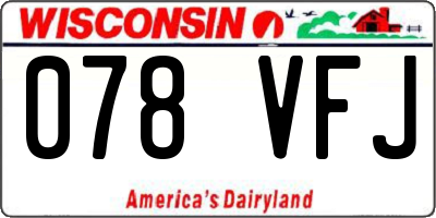 WI license plate 078VFJ