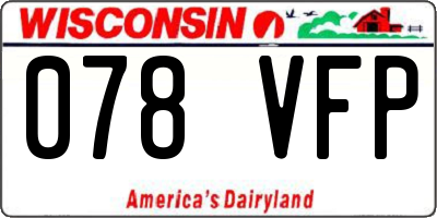 WI license plate 078VFP