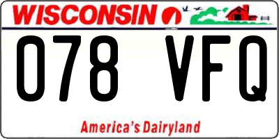 WI license plate 078VFQ