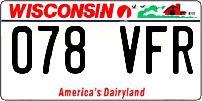 WI license plate 078VFR