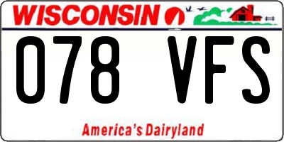 WI license plate 078VFS