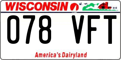 WI license plate 078VFT