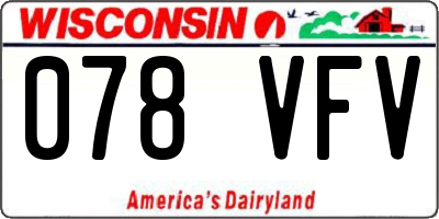 WI license plate 078VFV