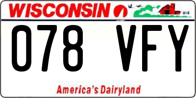 WI license plate 078VFY