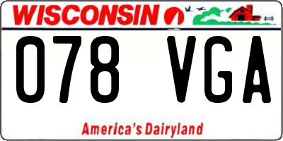 WI license plate 078VGA