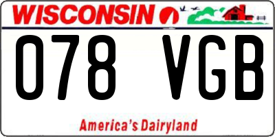 WI license plate 078VGB