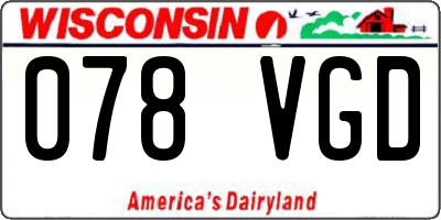 WI license plate 078VGD