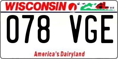 WI license plate 078VGE