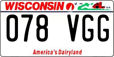 WI license plate 078VGG