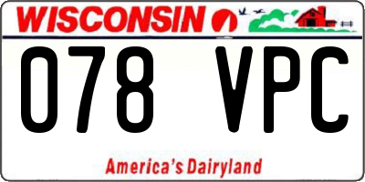 WI license plate 078VPC