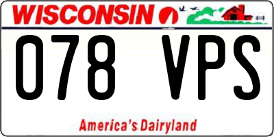 WI license plate 078VPS