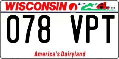 WI license plate 078VPT