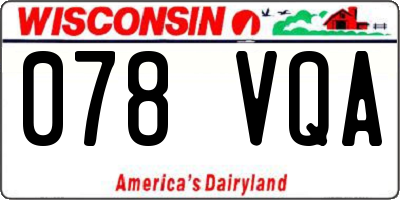 WI license plate 078VQA
