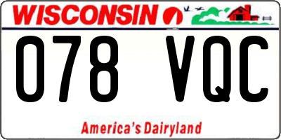 WI license plate 078VQC