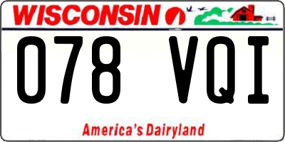 WI license plate 078VQI
