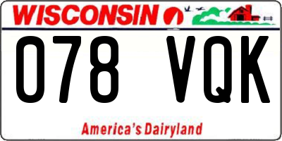 WI license plate 078VQK