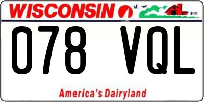 WI license plate 078VQL