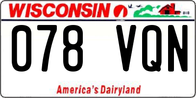 WI license plate 078VQN
