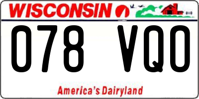 WI license plate 078VQO