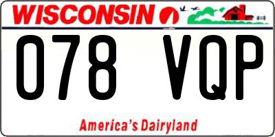 WI license plate 078VQP