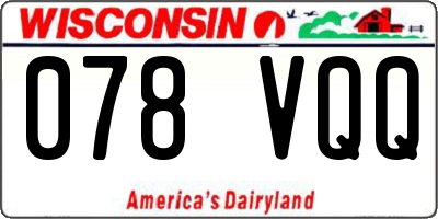 WI license plate 078VQQ