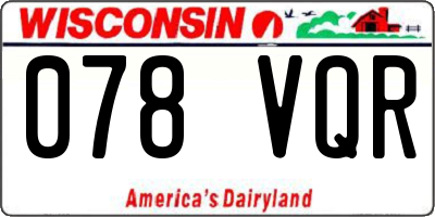 WI license plate 078VQR
