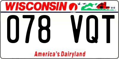 WI license plate 078VQT