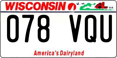WI license plate 078VQU