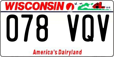 WI license plate 078VQV