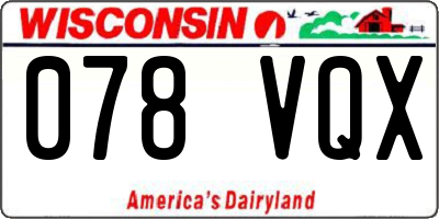 WI license plate 078VQX