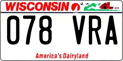 WI license plate 078VRA