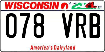 WI license plate 078VRB