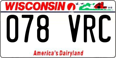 WI license plate 078VRC
