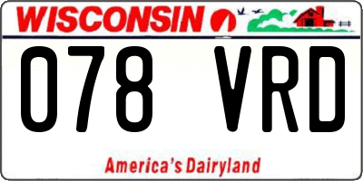 WI license plate 078VRD