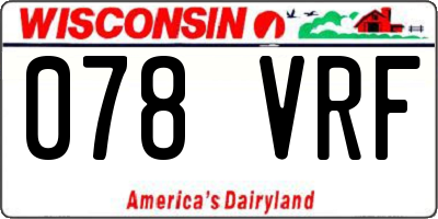 WI license plate 078VRF