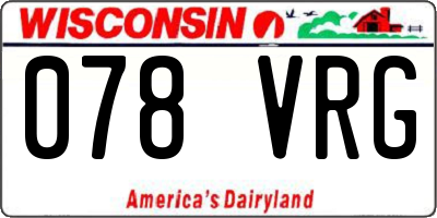 WI license plate 078VRG
