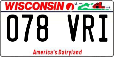 WI license plate 078VRI